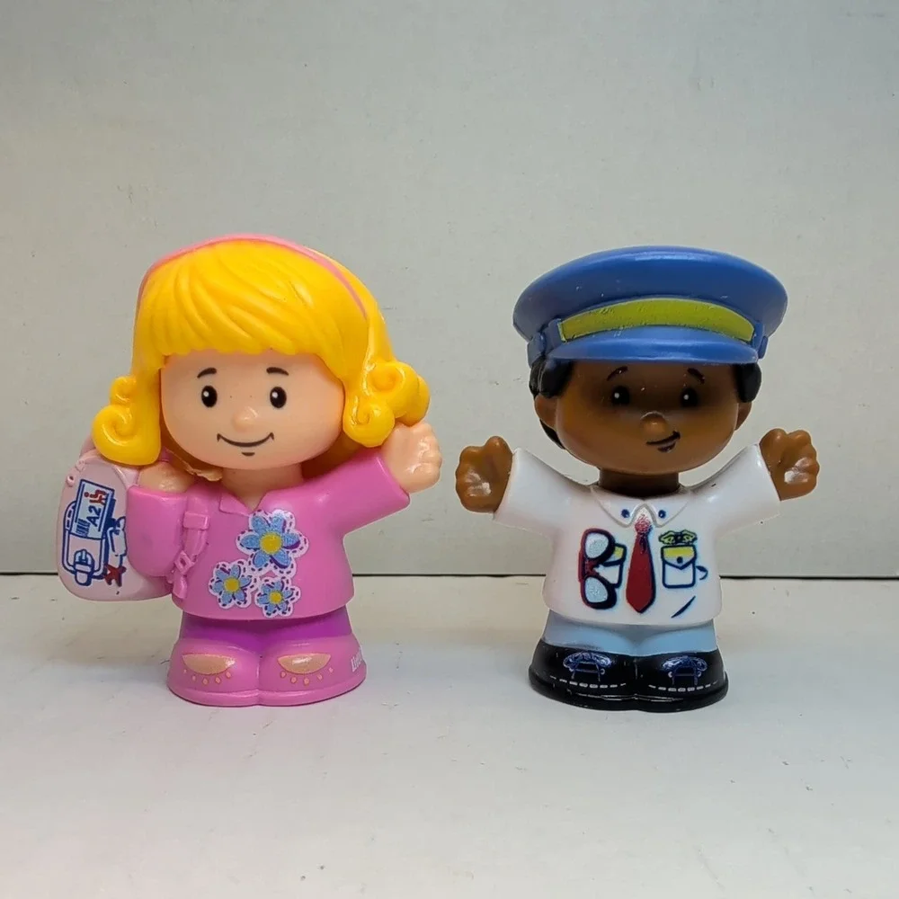 Fisher-Price Little People Figure Lot of 5 Pilot Traveler Doctor Farmer Rabbit
